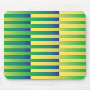 Tapis De Souris Motif bleu jaune vert rayé