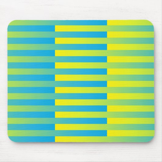 Tapis De Souris Motif bleu jaune vert rayé (Devant)