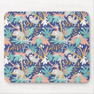 Tapis De Souris Motif bleu tropical de paresse