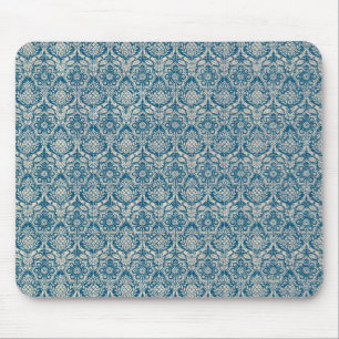 Tapis De Souris Motif bleu turquoise de damassé