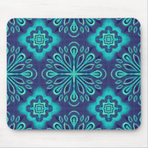 Motif Boho Blue Snowflake décoratif