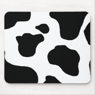 Tapis De Souris Motif brouillé noir et blanc d'impression de vach