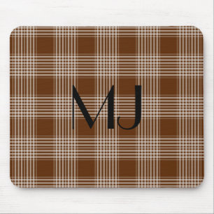 Tapis De Souris Motif Brown et blanc personnalisé de tartan de