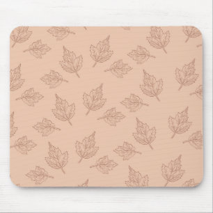 Tapis De Souris Motif Brown Maple Feuille Vintage Line
