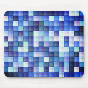 Tapis De Souris Motif carré bleu de pixels de jeu vidéo