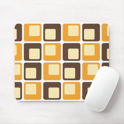 Tapis De Souris motif carré les années 70 rétro de formes (Avec souris)
