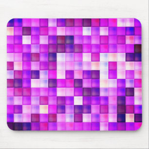 Tapis De Souris Motif carré rose en pixels de jeu vidéo