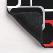 Tapis De Souris Motif Carré rouge blanc et gris noir (Coin)