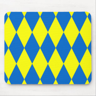 Tapis De Souris Motif Carreaux Harlequin Jaune Bleu