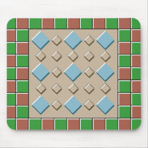 Tapis De Souris Motif Carreaux verts et Brown