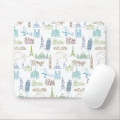Tapis De Souris Motif célèbre de points de repère (Avec souris)