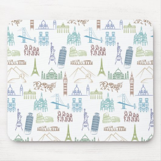 Tapis De Souris Motif célèbre de points de repère (Devant)