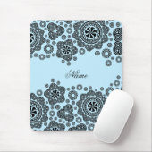 Tapis De Souris Motif Cercles noirs et bleus (Avec souris)