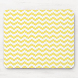 Tapis De Souris Motif Chevron en Jaune Citron et Blanc
