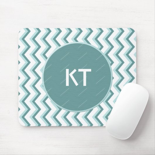 Tapis De Souris Motif Chevron ZigZag dans Mint Green (Avec souris)