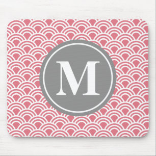 Tapis De Souris Motif circulaire moderne gris rose