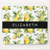 Tapis De Souris Motif citron, Fleurs de citron, Feuilles, Votre No (Devant)
