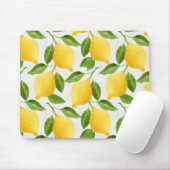 Tapis De Souris Motif citrons aquarelle (Avec souris)