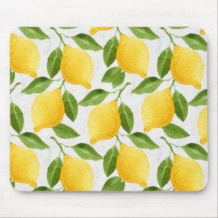 Tapis De Souris Motif citrons aquarelle