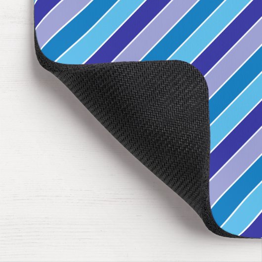 Tapis De Souris Motif classique bleu violet blanc pyjama rayures (Coin)