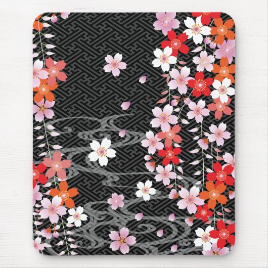 Tapis De Souris Motif classique Mousepad de kimono de Sakura (Devant)
