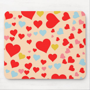 Tapis De Souris Motif Cœur Simple Coloré Rouge Rose Bleu Y2K