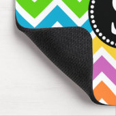 Tapis De Souris Motif coloré Chevron avec Monogramme noir (Coin)