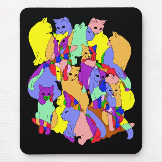 Tapis De Souris Motif coloré de chat (Devant)