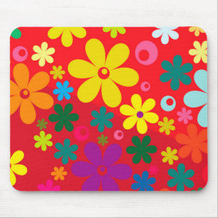 Tapis De Souris Motif coloré hippie super de paix d'amour de
