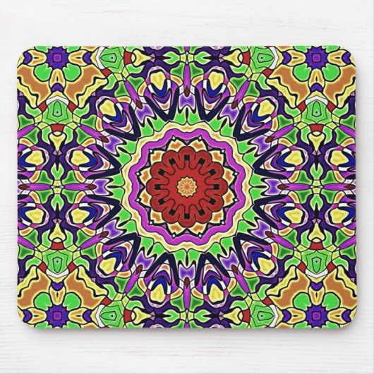 Tapis De Souris Motif coloré Kaleidoscope (Devant)