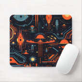 Tapis De Souris Motif Coloré Sci-Fi (Avec souris)