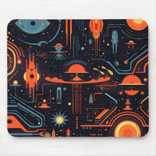Tapis De Souris Motif Coloré Sci-Fi (Devant)