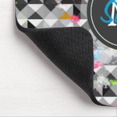 Tapis De Souris Motif cool de monogramme géométrique tendance (Coin)