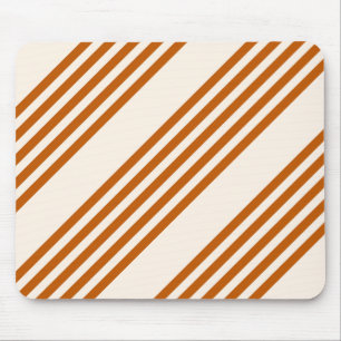 Tapis De Souris Motif couleur orange brun et beige cinq rayures