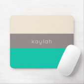 Tapis De Souris Motif couleur vert Seafoam avec nom (Avec souris)