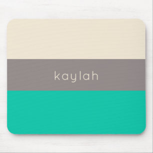 Tapis De Souris Motif couleur vert Seafoam avec nom