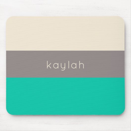 Tapis De Souris Motif couleur vert Seafoam avec nom (Devant)