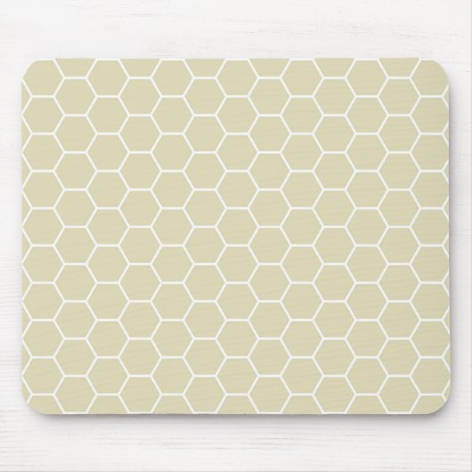 Tapis De Souris Motif crème kaki de nid d'abeilles d'hexagone (Devant)