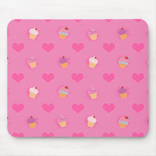 Tapis De Souris Motif Cupcake rose (Devant)