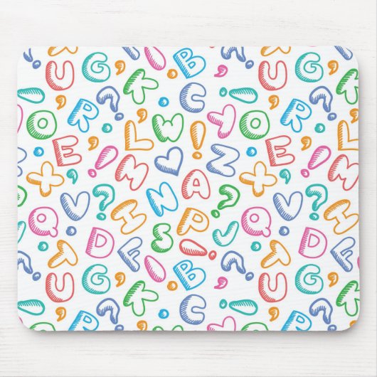 Tapis De Souris motif d'alphabet (Devant)