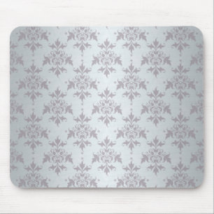 Tapis De Souris Motif damassé gris argent pâle