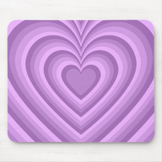 Tapis De Souris Motif d'amour du coeur hypnotique violet (Devant)