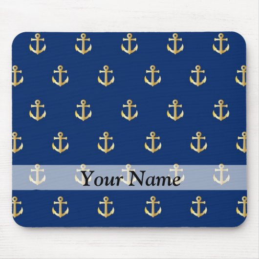 Tapis De Souris Motif d'ancrage bleu (Devant)