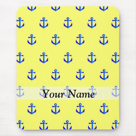 Tapis De Souris Motif d'ancre jaune (Devant)