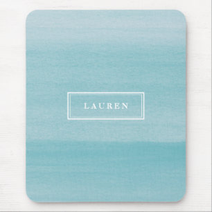 Tapis De Souris Motif d'aquarelle bleu moderne