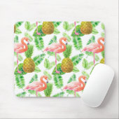 Tapis De Souris Motif d'aquarelle de jardin tropical (Avec souris)