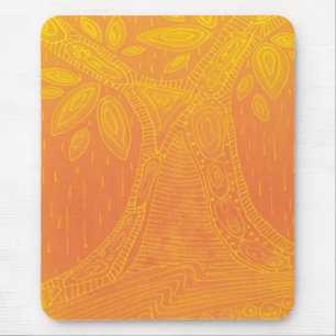 Tapis De Souris Motif d'arbre orange