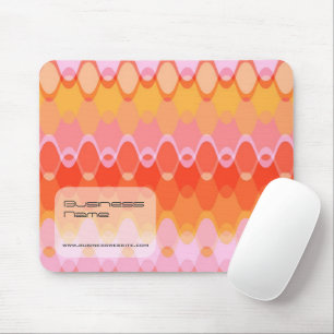 Tapis De Souris Motif d'art abstrait rose chaud en vagues zig zag 