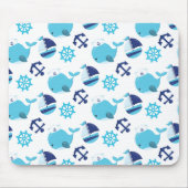 Tapis De Souris Motif De Baleines, Beaux Baleines, Baleines Bleues (Devant)