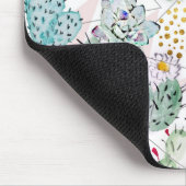 Tapis De Souris motif de cactus et triangles aquarelle (Coin)